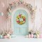 22-Inch Easter Tulip Wreath for Front Door – Pink, White & Yellow Spring Wreath with Eucalyptus for Indoor & Outdoor Porch, Wall, and Home Décor